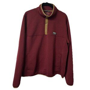 L.L. Bean Airlight Ribbed Pullover Mens L Red 1/4 Snap Sweater Outdoor Gorpcore